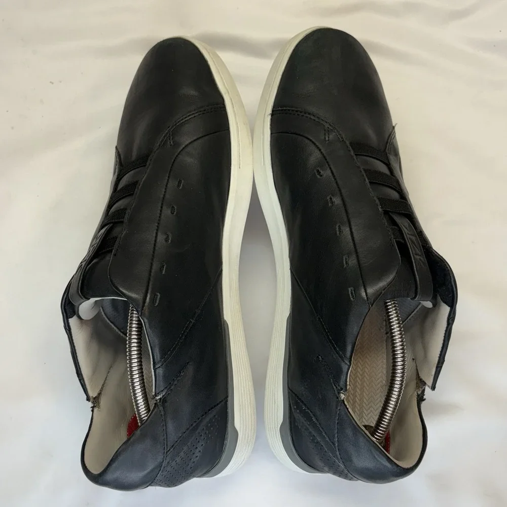 Kizik New York Slip On Sneakers Men's US 13 W Black Leather‎ Shoes Skate Moto